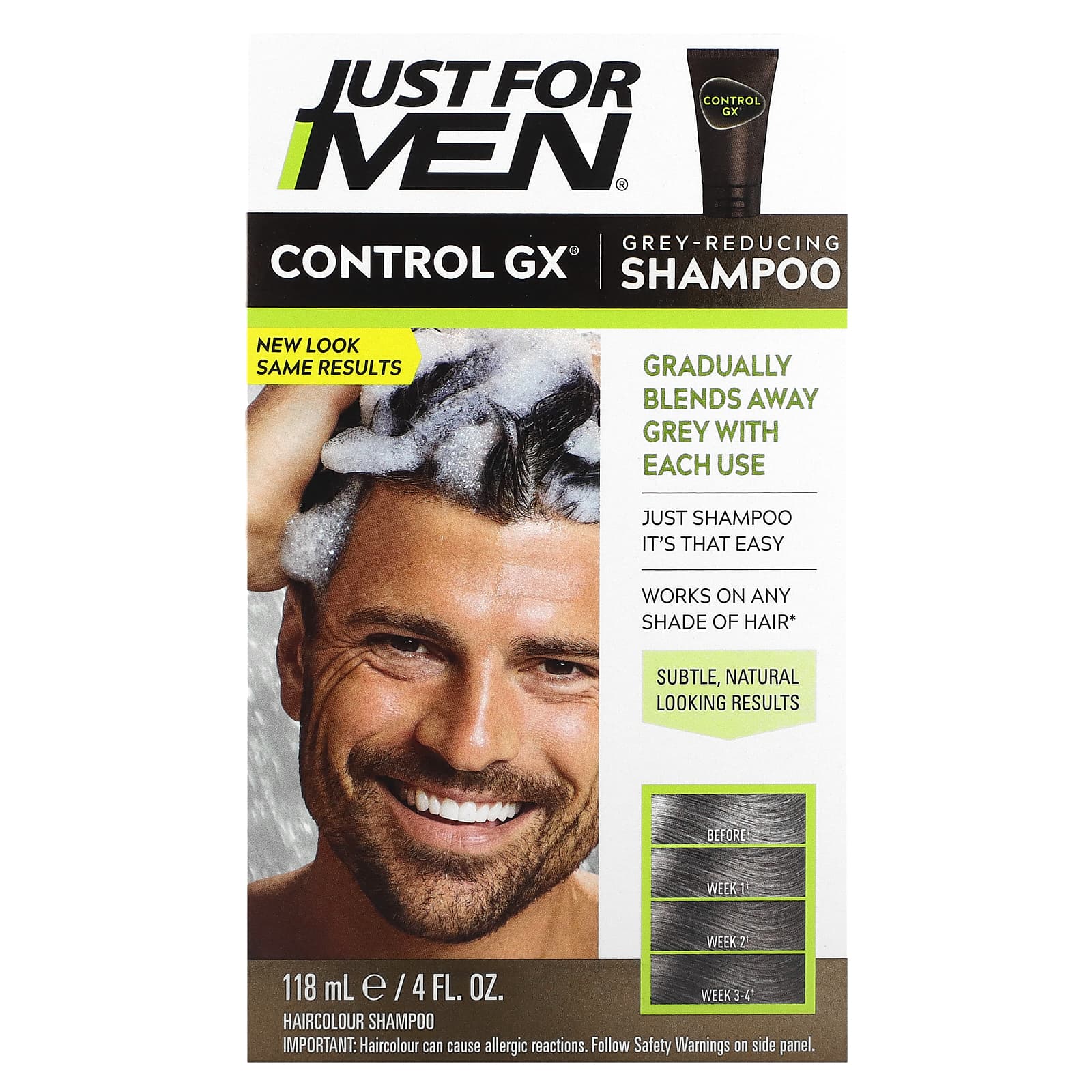 Just for Men, Control GX®, шампунь для постепенного уменьшения седых волос, для коричневых и черных 