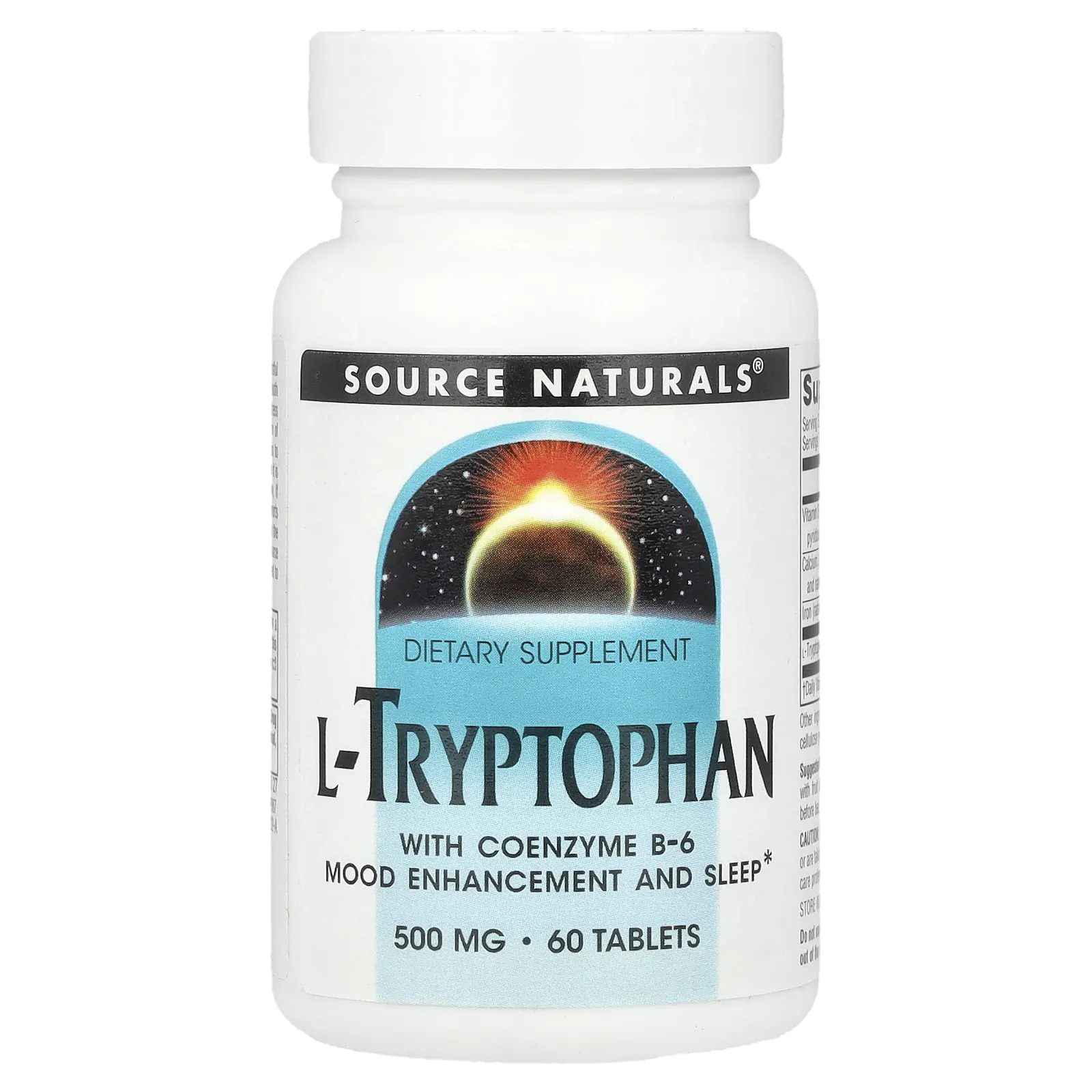 Source Naturals, L-триптофан с витамином В6 в коэнзимной форме, 500 мг, 60 таблеток