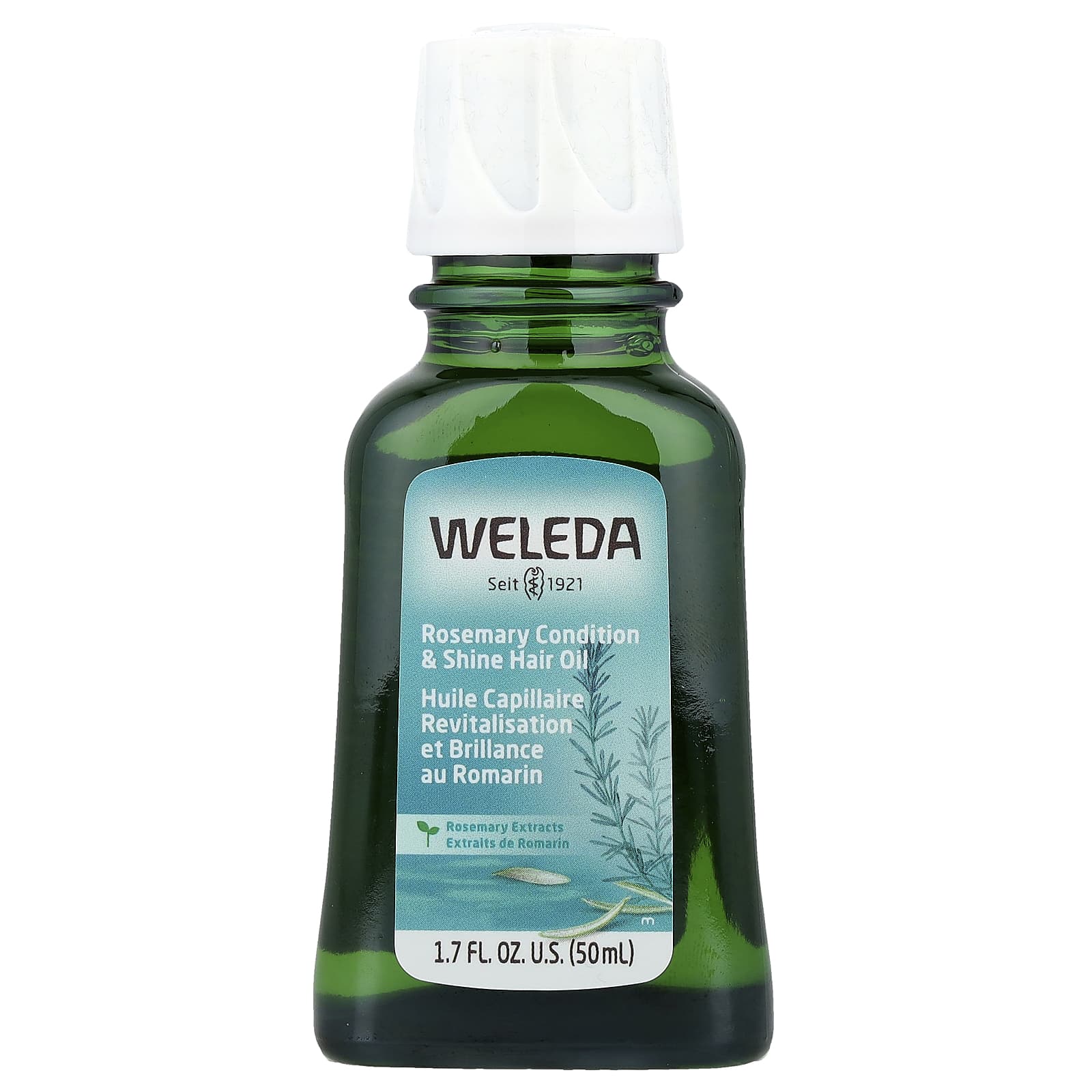 Weleda, масло для волос, улучшение состояния и блеск, с экстрактом розмарина, 50 мл (1,7 жидк. унции