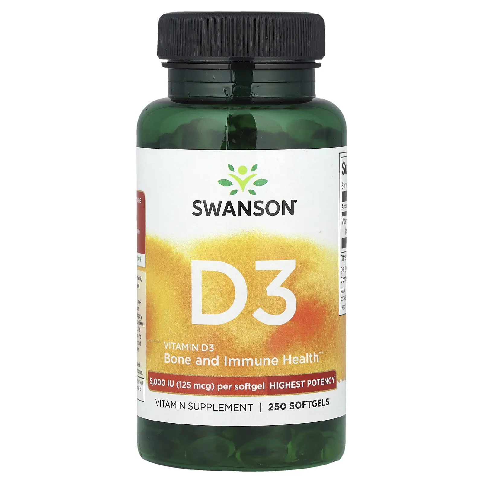 Swanson Витамин D3 5000 МЕ 250 капсул
