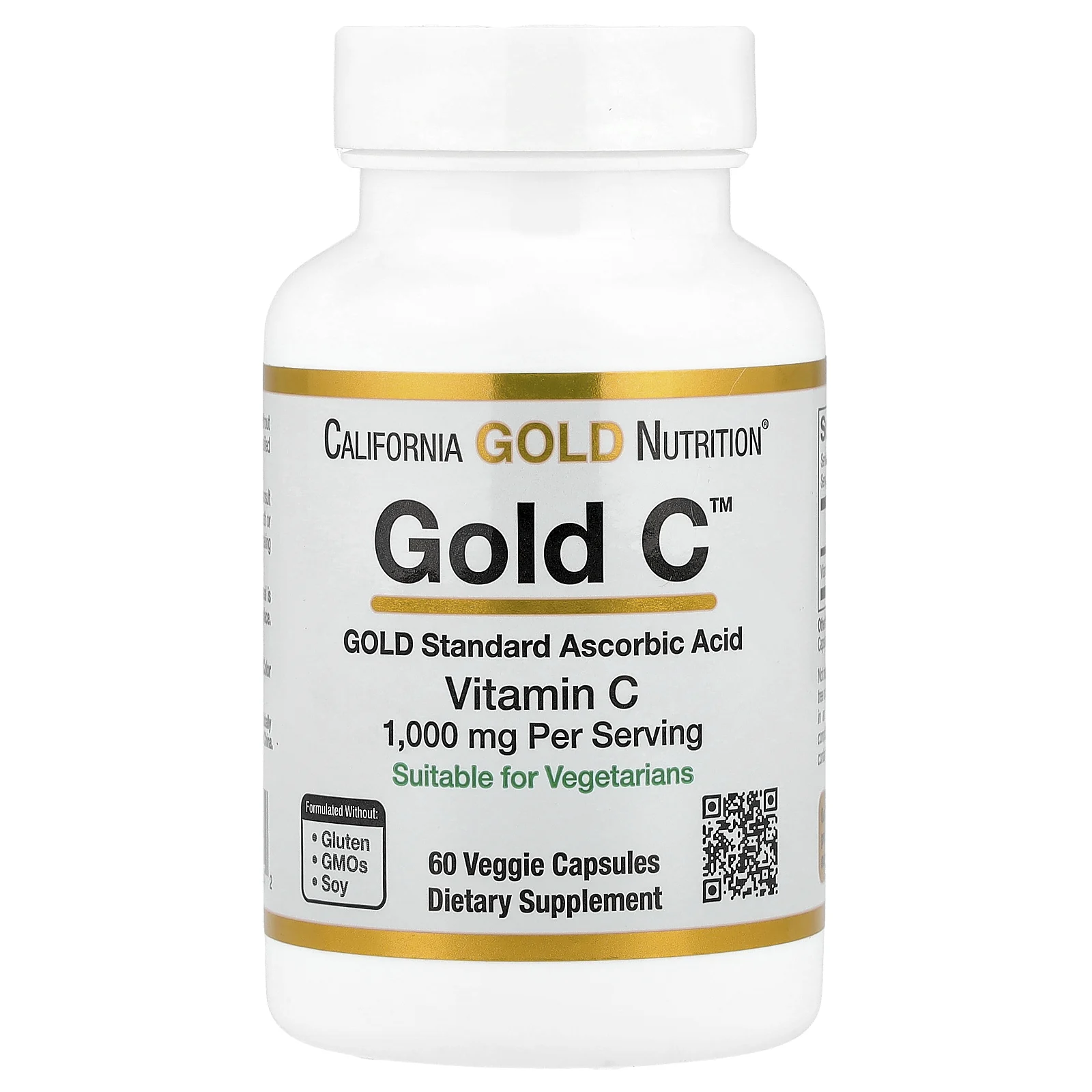 California Gold Nutrition, Gold C, витамин C класса USP, 1000 мг, 60 вегетарианских капсул