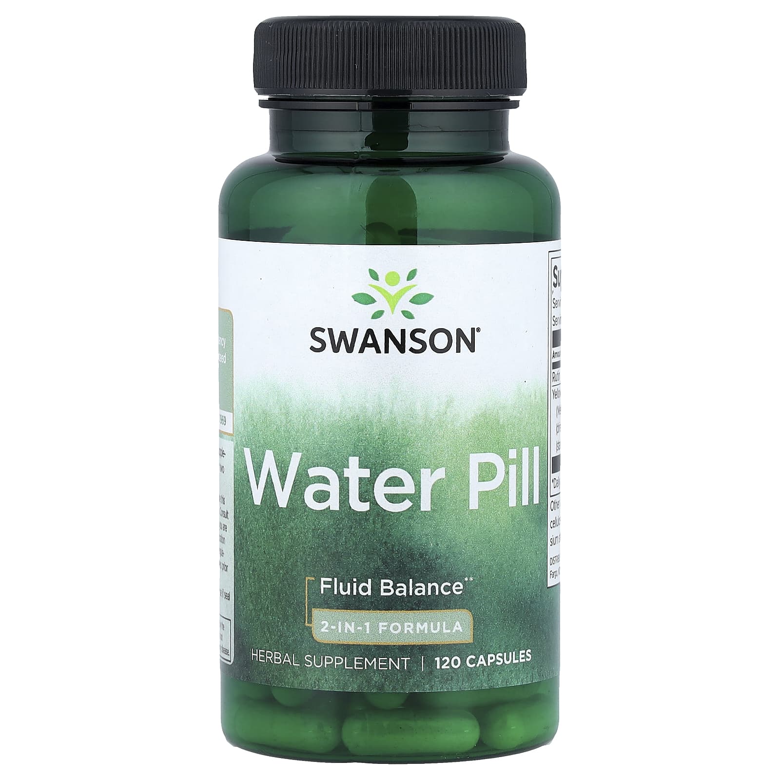 Swanson, Water Pill, формула 2-в-1, 120 капсул