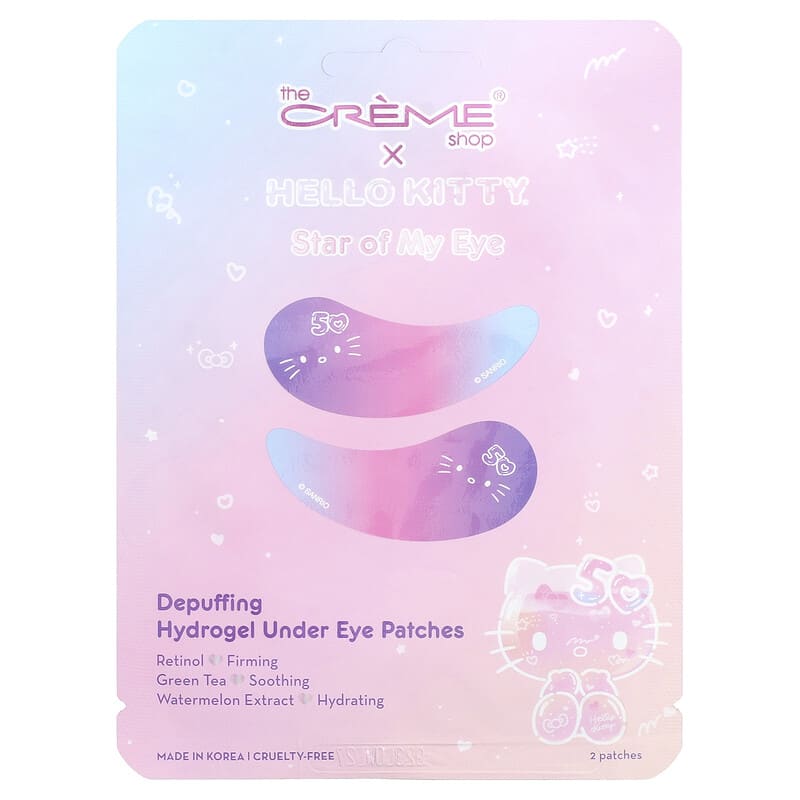 The Creme Shop, Hello Kitty®, Star Of My Eye, гидрогелевые патчи для снятия отеков под глазами, 2 шт