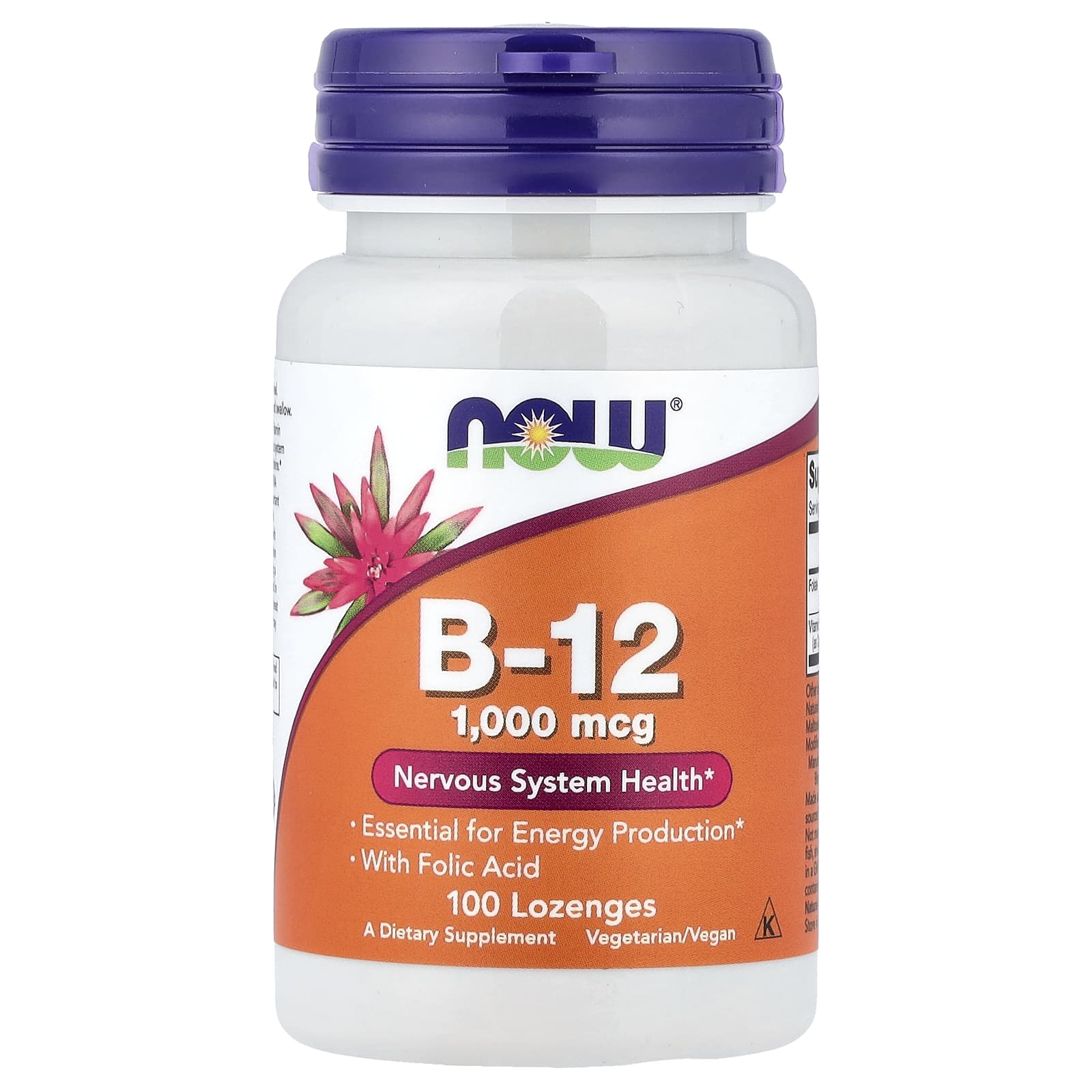 NOW Foods Витамин B12 1000 мкг 100 пастилок