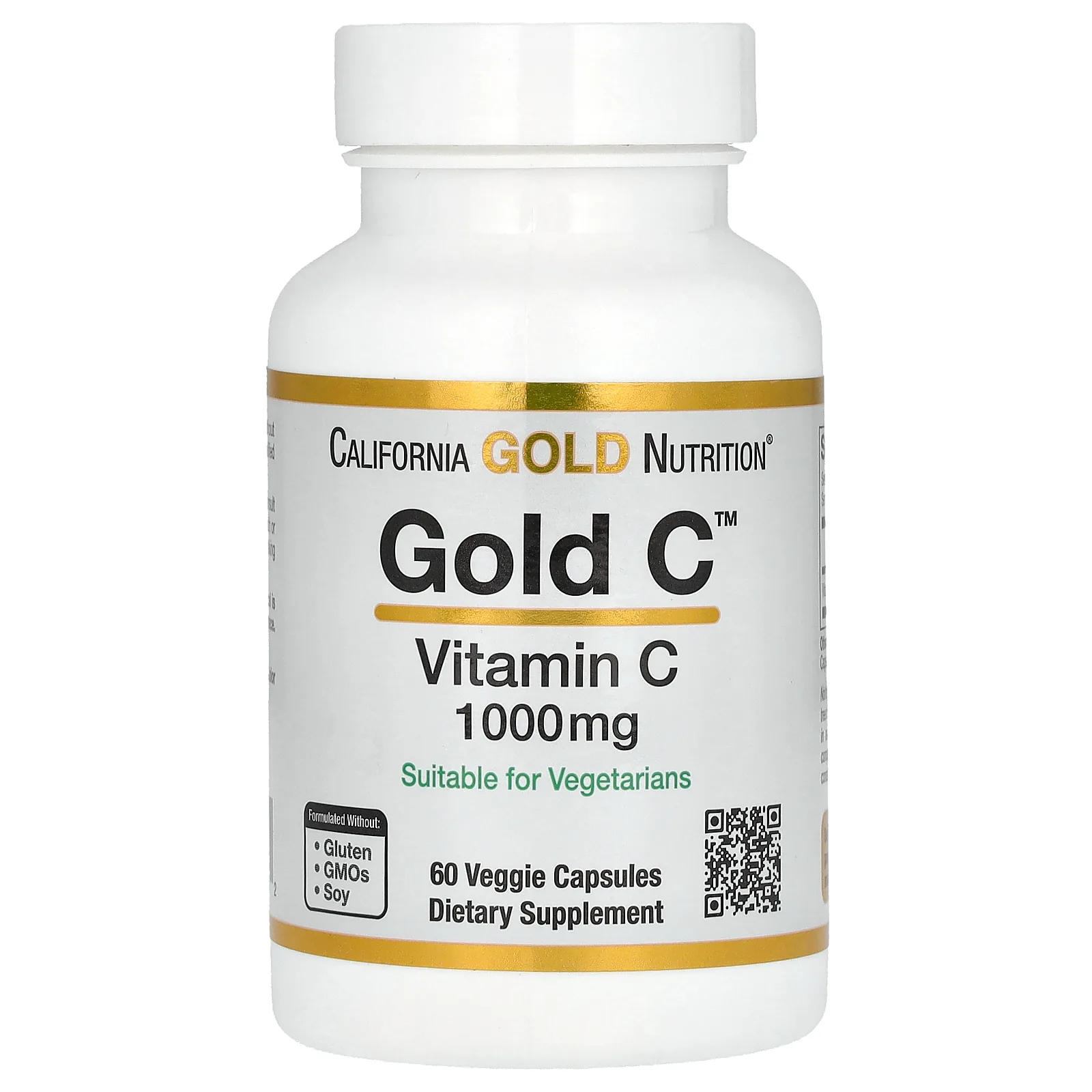 California Gold Nutrition, Gold C, витамин C класса USP, 1000 мг, 60 вегетарианских капсул