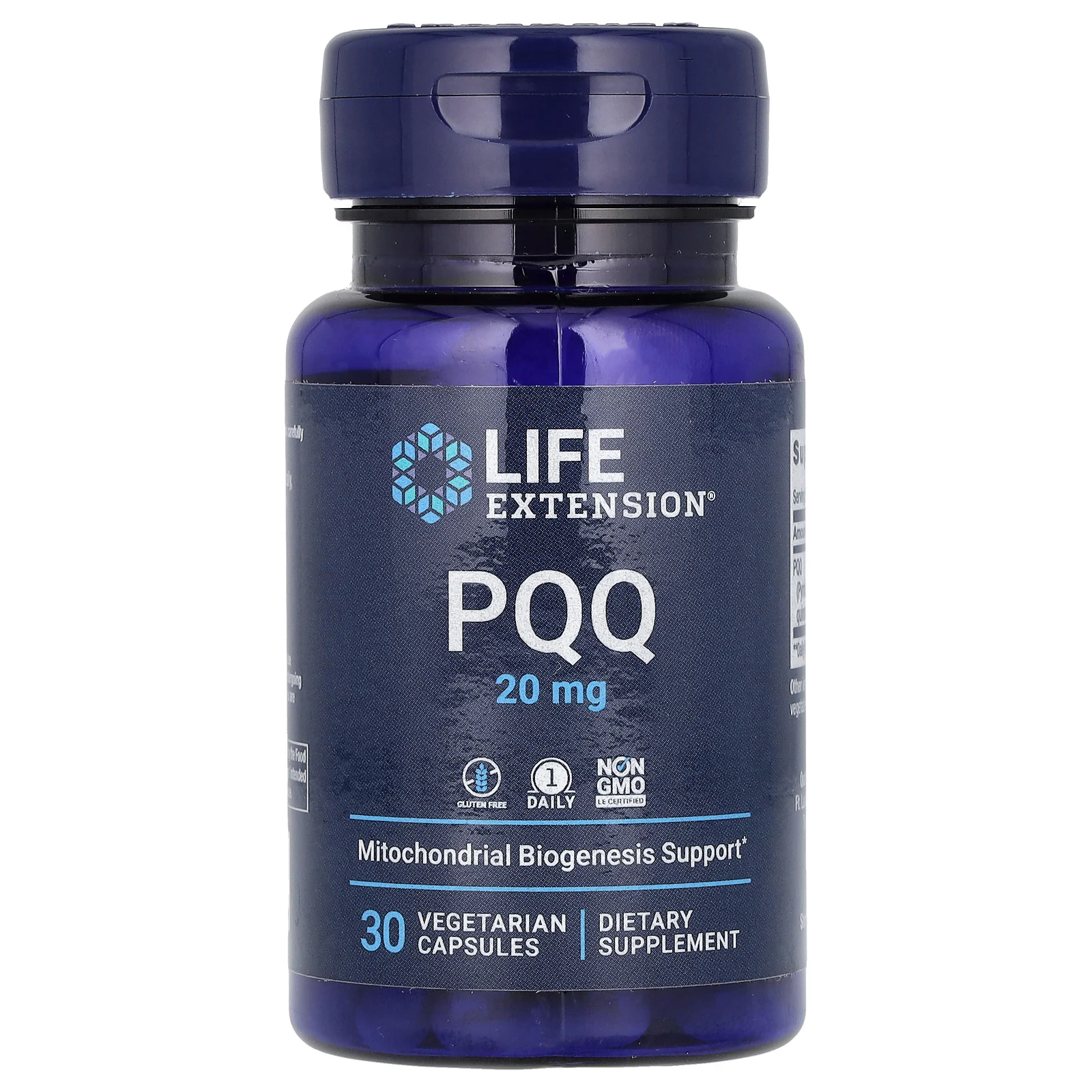 Life Extension, PQQ в капсулах, пирролохинолинхинон, 20 мг, 30 вегетарианских капсул