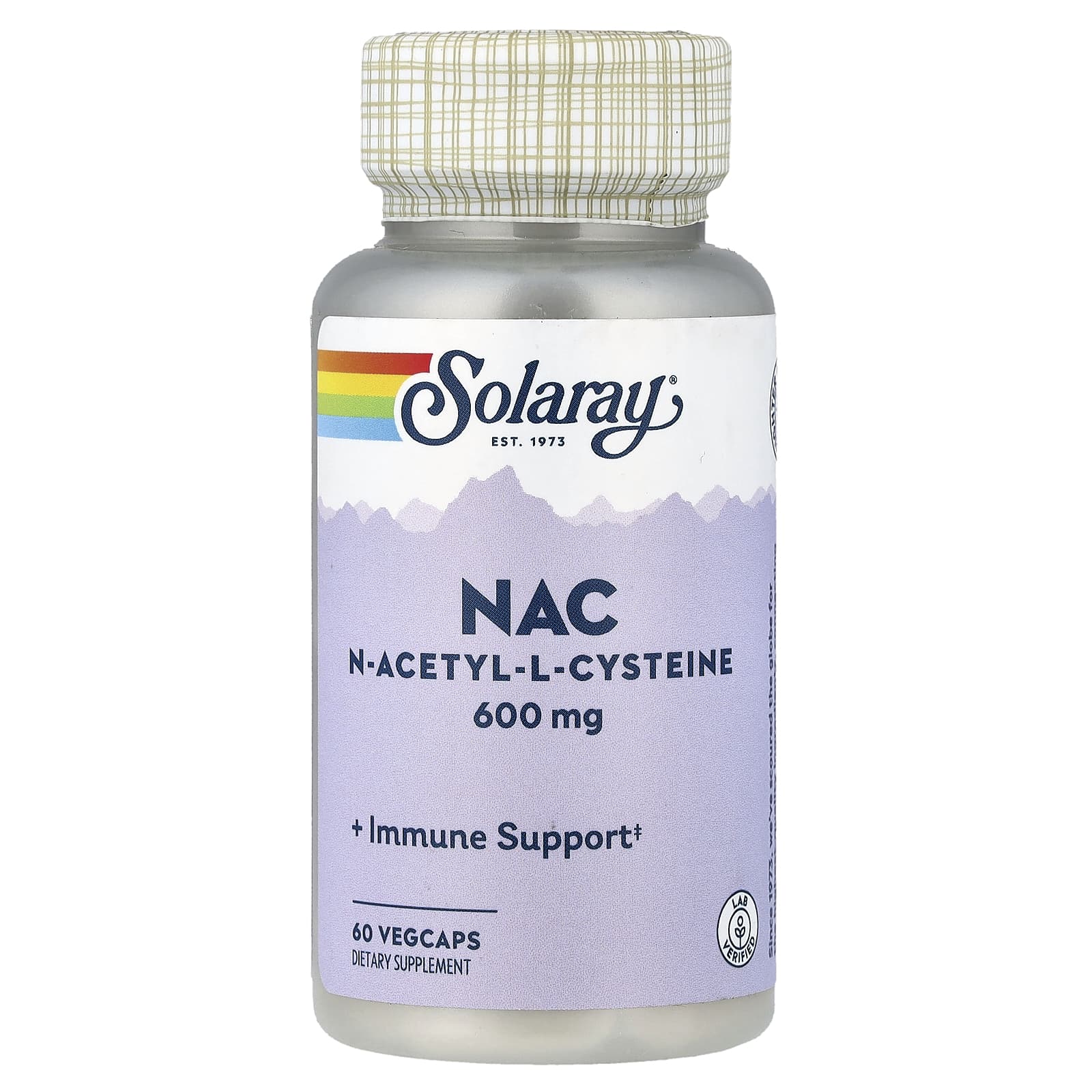 Solaray, NAC, 600 мг, 60 вегетарианских капсул