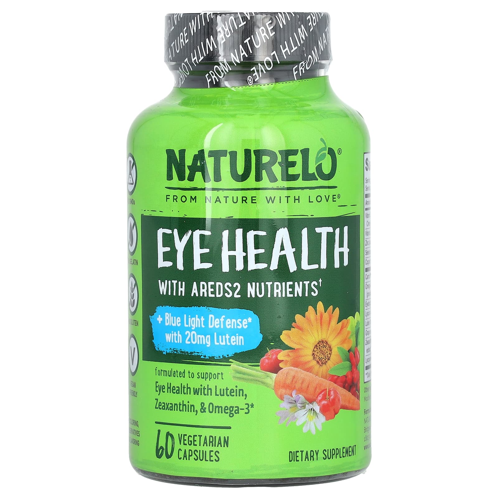 NATURELO, добавка для здоровья глаз, 60 вегетарианских капсул