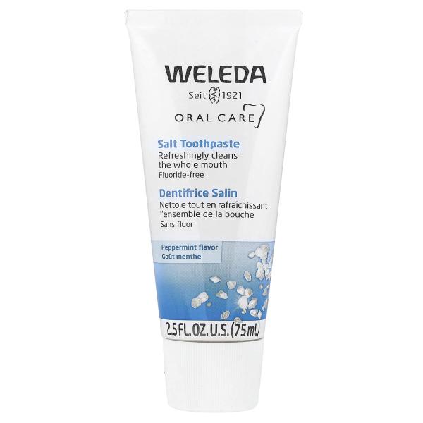 Weleda, Oral Care, солевая зубная паста, без фторидов, со вкусом перечной мяты, 75 мл (2,5 жидк. унц