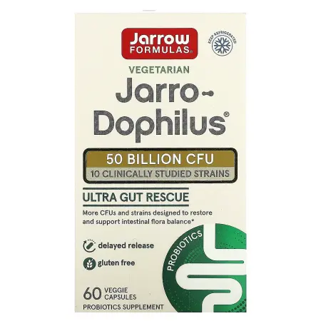 Jarrow Formulas, Jarro-Dophilus, 50 млрд КОЕ, 60 растительных капсул – оригинальная продукция AthleticFuel