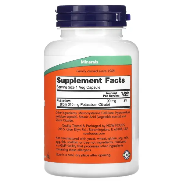 NOW Foods Калий цитрат 99 мг 180 капсул