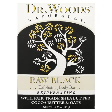 Dr. Woods, Сырое черное мыло для тела, 149 г (5,25 унции)