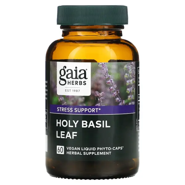 Gaia Herbs, Лист базилика священного, 363 мг, 60 веганских жидких фитокапсул