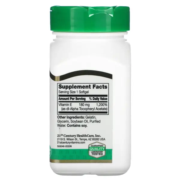 21st Century, витамин E, 180 мг (400 МЕ), 110 мягких таблеток 21st Century, витамин E, 180 мг (400 МЕ), 110 мягких таблеток