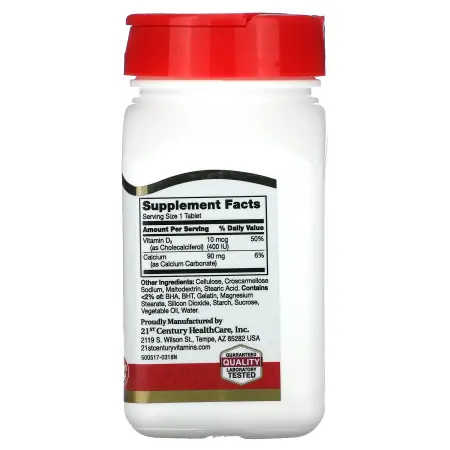 21st Century Витамин D3 10 мкг 400 МЕ 100 таблеток