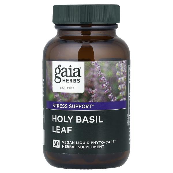Gaia Herbs, Лист базилика священного, 363 мг, 60 веганских жидких фитокапсул