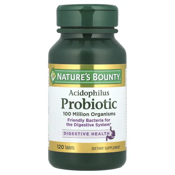 Nature's Bounty, пробиотик с ацидофильными лактобактериями, 120 таблеток