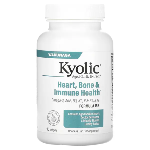 Kyolic, Omeg.AGE, -3  , D3, K2, E  B6, 9, 12, Heart, Bone & Immune Health, 90  
