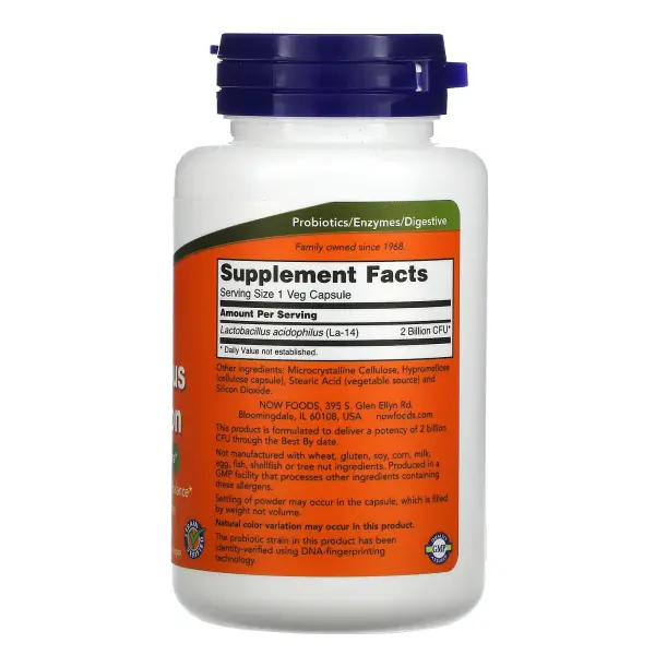 NOW Foods Ацидофильные бактерии два миллиарда 100 капсул