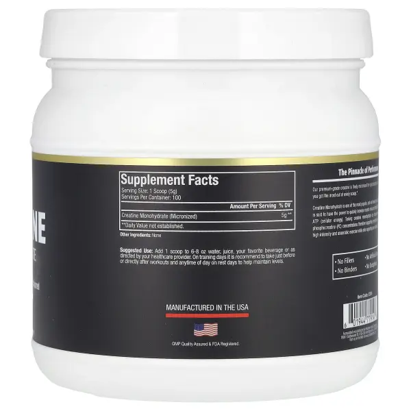 Paradise Herbs, Моногидрат креатина, без добавок, 500 г – оригинальная продукция AthleticFuel