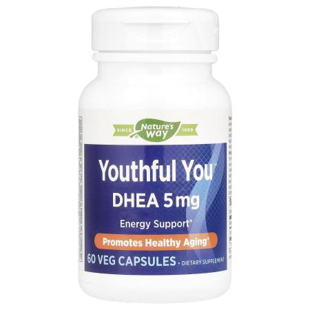 Nature's Way, Youthful You, ДГЭА, 5 мг, 60 растительных капсул