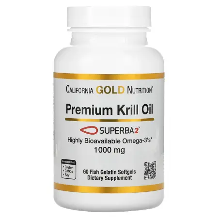 California Gold Nutrition, масло криля премиального качества с Superba2™, 1000 мг, 60 капсул