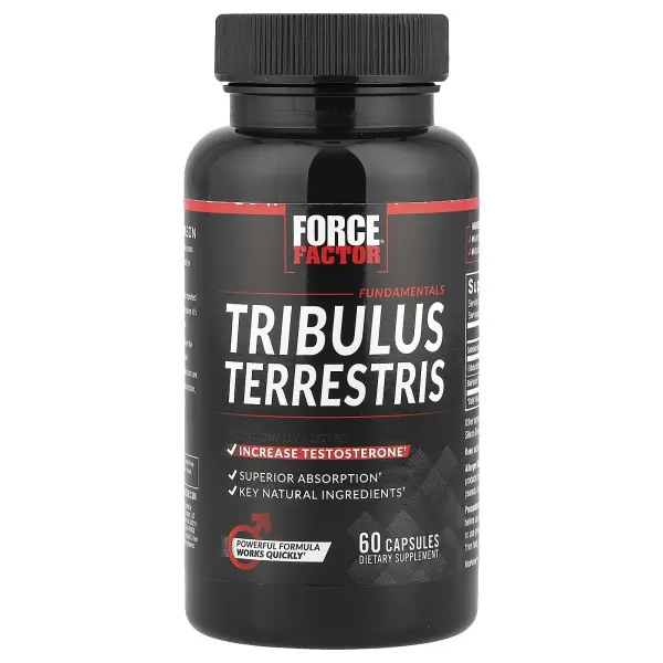 Force Factor, Force Factor, якорцы стелющиеся, усилитель тестостерона, 500 мг, 60 капсул