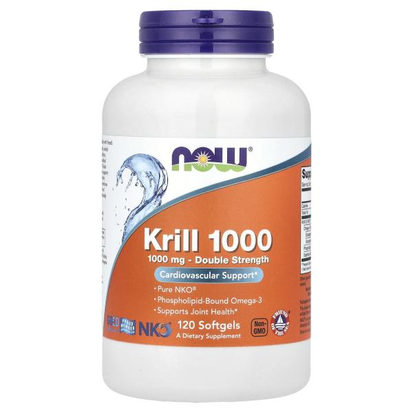 NOW Foods, Криль 1000, 120 капсул