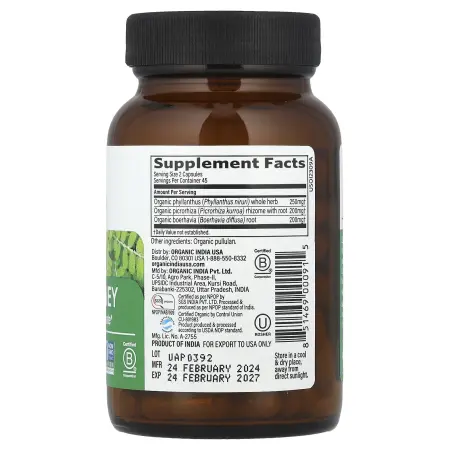 Organic India, Liver Kidney, 90 вегетарианских капсул