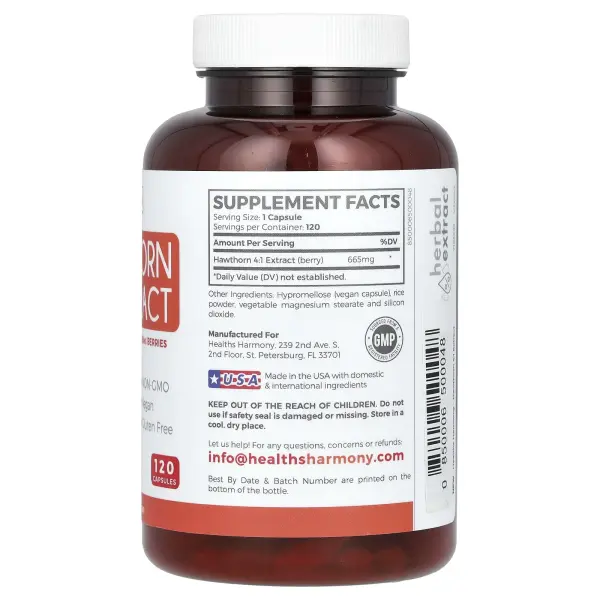 Healths Harmony, Экстракт боярышника 4: 1, 665 мг, 120 капсул
