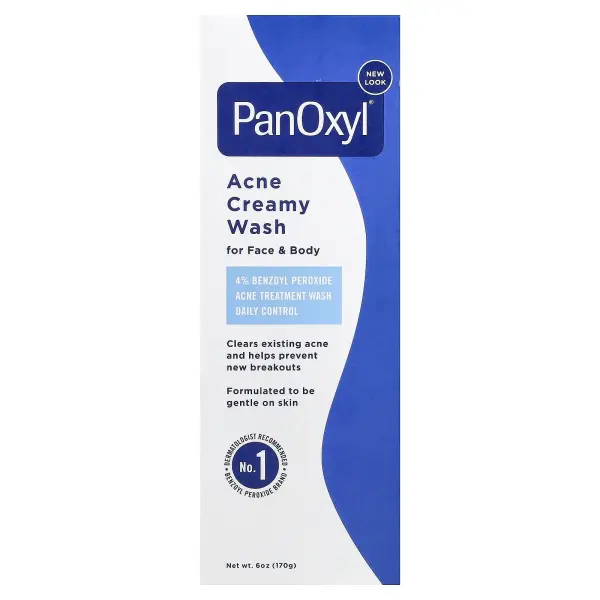 PanOxyl, Крем для умывания от угрей, ежедневный контроль с 4% перекисью бензоила, 6 унций (170 г)