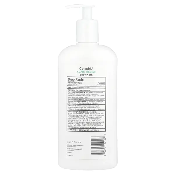 Cetaphil, Гель для душа для снятия акне, для кожи, склонной к акне, 591 мл (20 жидк. Унций)