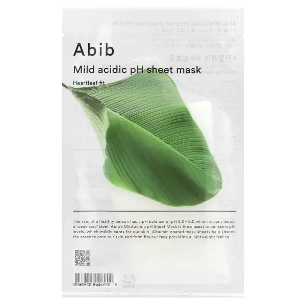 Abib, Тканевая маска с умеренным кислотным уровнем pH, Heartleaf Fit, 1 тканевая маска, 30 мл (1,01 