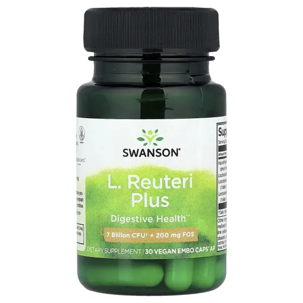 Swanson, Ацидофильные лактобактерии (L. acidophilus), Reuteri Plus, 30 вегетарианских капсул для ЭМБ