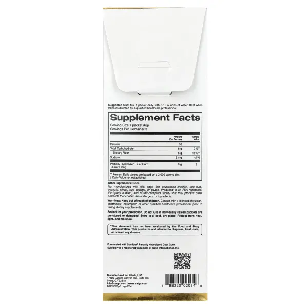 California Gold Nutrition, пребиотическая клетчатка, 3 пакетика, по 6 г (0,21 унции)