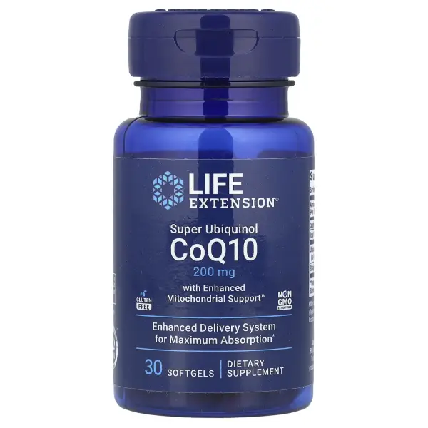 Life Extension, Super Ubiquinol CoQ10 с улучшенной поддержкой митохондрий, 200 мг, 30 гелевых капсул – оригинальная продукция AthleticFuel