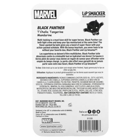 Lip Smacker, Бальзам Marvel Superhero, Black Panther, мандарин, 4 г
