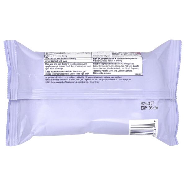 Vagisil, Салфетки от зуда с лекарством, максимальная сила действия, 20 одноразовых салфеток