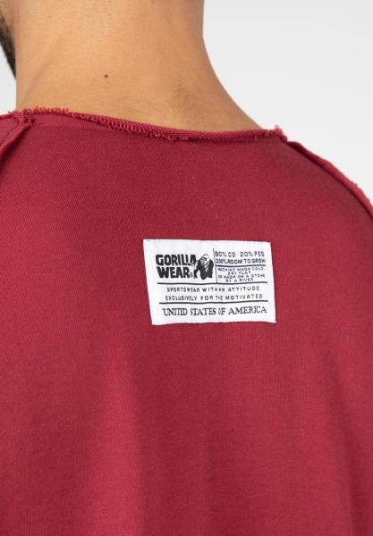 Gorilla Wear  Classic Workout Top - Burgundy Red