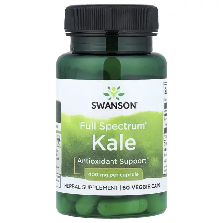 Swanson, Кудрявая капуста Full Spectrum, 400 мг, 60 растительных капсул – оригинальная продукция AthleticFuel