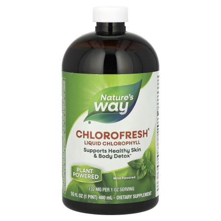 Nature's Way Chlorofresh Жидкий хлорофилл с ароматом мяты 132 мг 473,2 мл