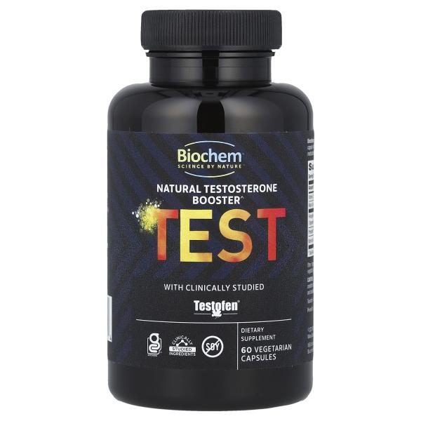 Biochem, TEST, натуральный усилитель тестостерона, 60 вегетарианских капсул