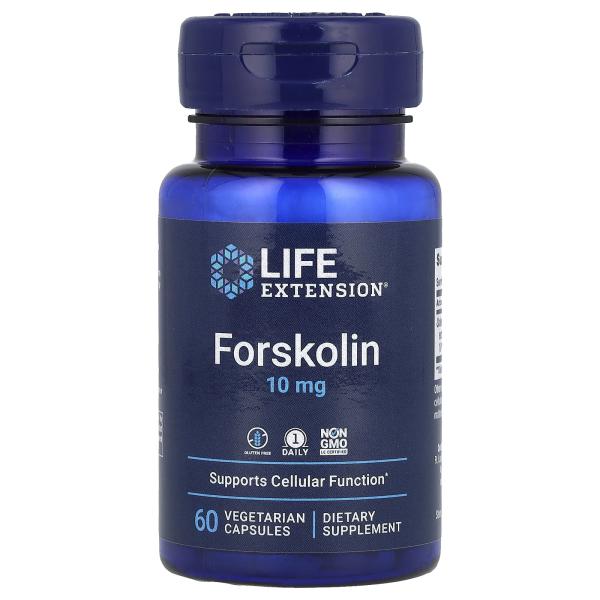 Life Extension, форсколин, 10 мг, 60 вегетарианских капсул