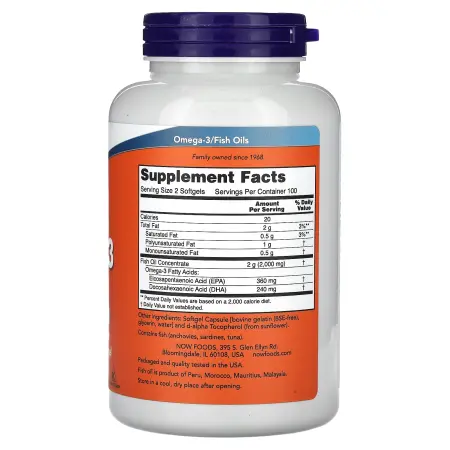 NOW Foods Омега-3 200 капсул – оригинальная продукция AthleticFuel
