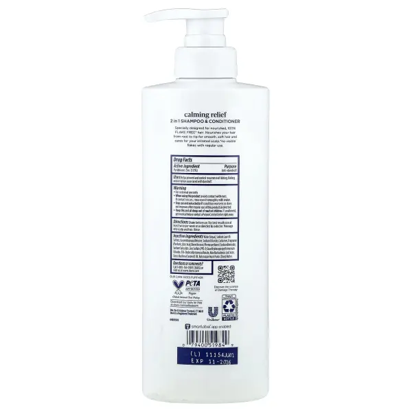 Dove, Calming Relief, шампунь и кондиционер против перхоти, 2 в 1, 532 мл (18 жидк. унций)