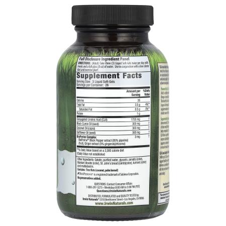 Irwin Naturals, C.L.A. Lean, Body Fat Reduction, 80 мягких желатиновых капсул с жидкостью