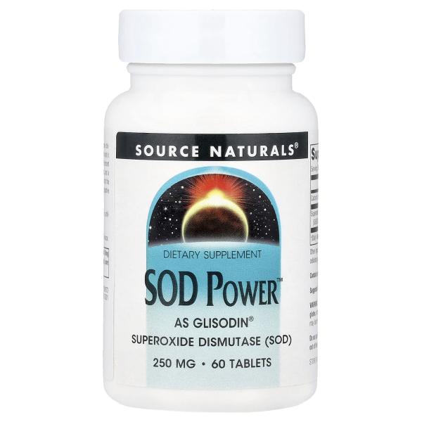 Source Naturals, SOD Power, 250 мг, 60 таблеток