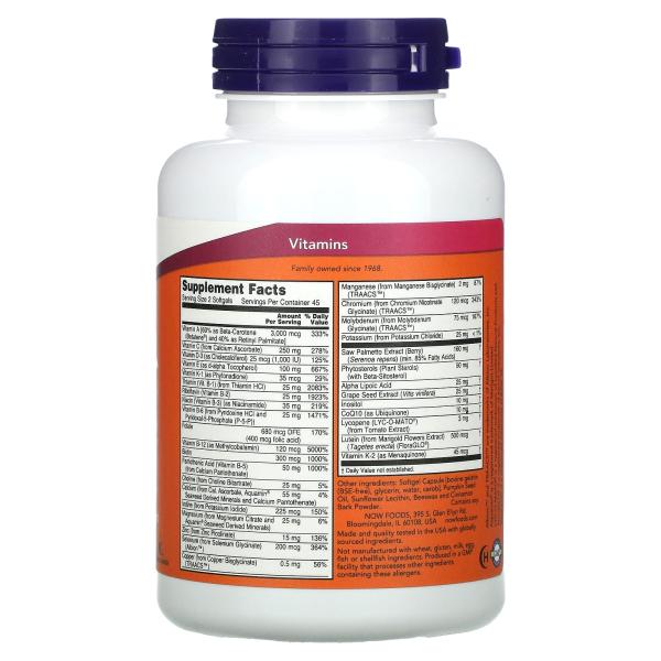 NOW Foods Adam Superior Men's Multi 90 Softgels