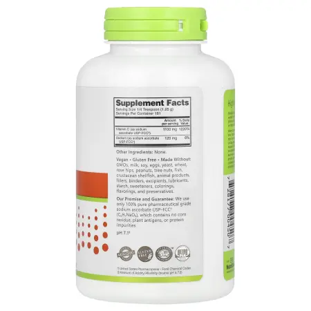 NutriBiotic Immunity аскорбат натрия кристаллический порошок 227 г (8 унций)