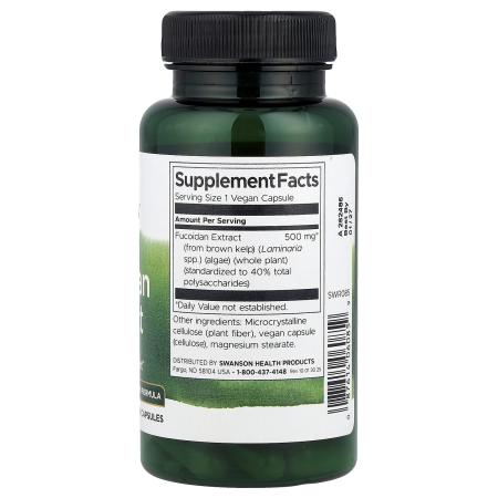 Swanson, Экстракт фукоидана, 500 мг, 60 веганских капсул